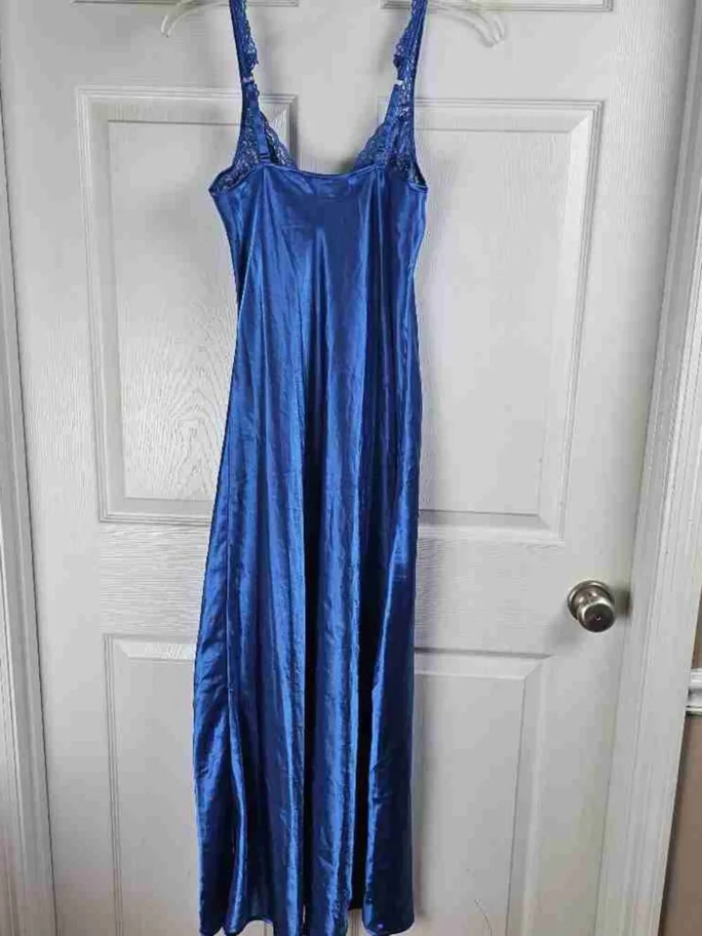 Vintage Gold Label Slip Dress Small Blue Nightie Wedding Sexy